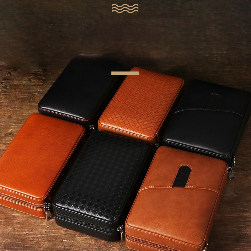 Пура хумидор Forten от кожа и дърво, стил: класически, прост и лек лукс, без персонализация