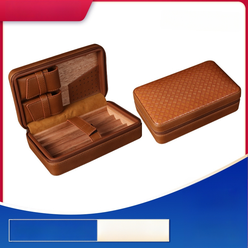 Пура хумидор Forten от кожа и дърво, стил: класически, прост и лек лукс, без персонализация