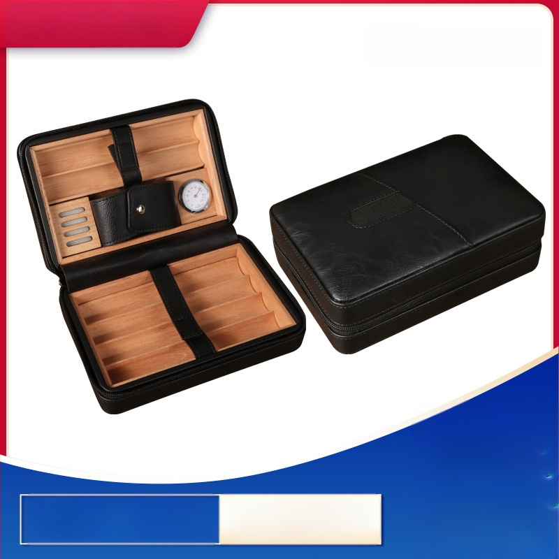 Пура хумидор Forten от кожа и дърво, стил: класически, прост и лек лукс, без персонализация