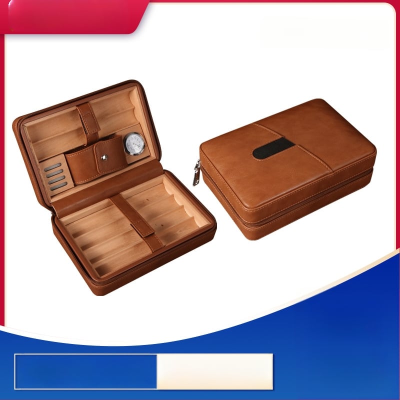 Пура хумидор Forten от кожа и дърво, стил: класически, прост и лек лукс, без персонализация