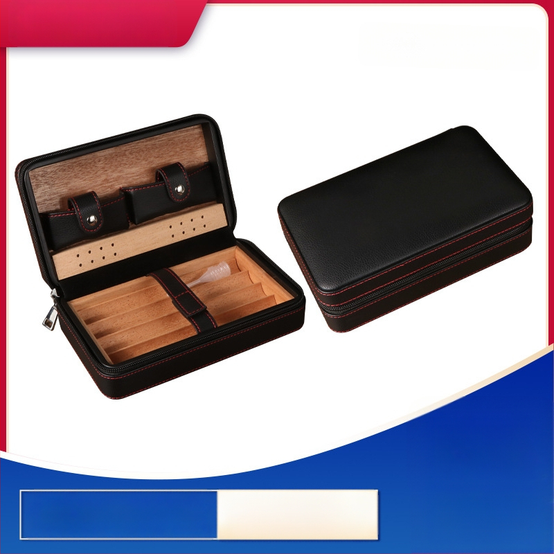 Пура хумидор Forten от кожа и дърво, стил: класически, прост и лек лукс, без персонализация