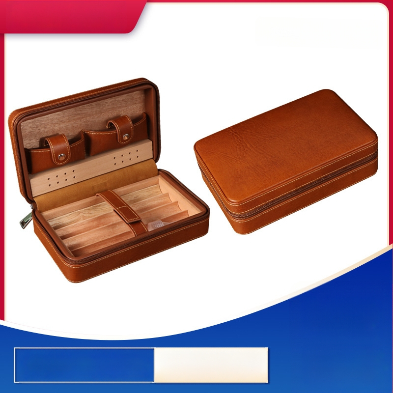 Пура хумидор Forten от кожа и дърво, стил: класически, прост и лек лукс, без персонализация