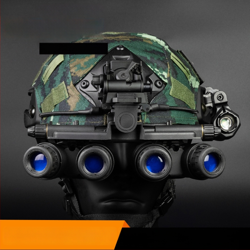 GPNVG18 keturių vamzdžių naktinio matymo įrenginio modelis su L4G24 metaliniu sunkvežimio šalmu, keturių akių modelis, neveikia