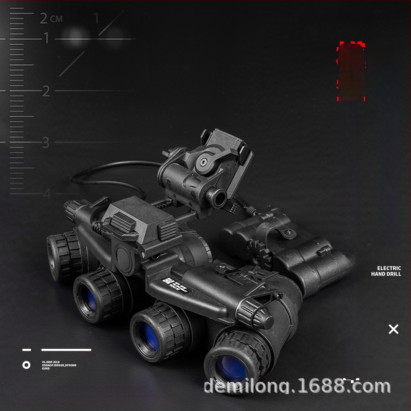 GPNVG18 keturių vamzdžių naktinio matymo įrenginio modelis su L4G24 metaliniu sunkvežimio šalmu, keturių akių modelis, neveikia