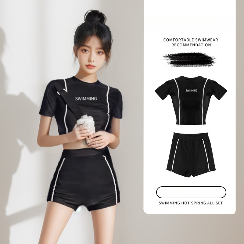 Dámske dvojdielne plavky s dlhým rukávom, rýchloschnúce, s vypchávkou na hrudi, 88% polyester