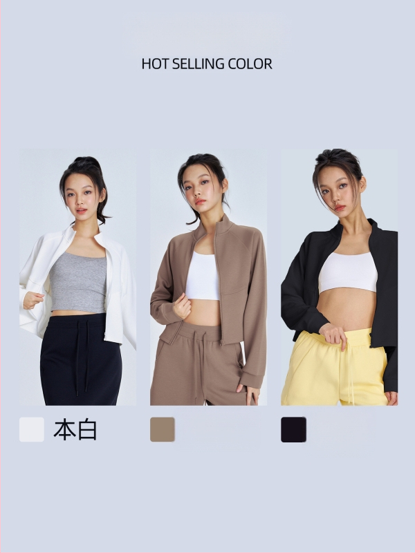 Siauro pjūvio jogos švarkas su ilgomis rankovėmis, liemens ilgis, priekinė kišenė, audinys rayon su oro sluoksniu