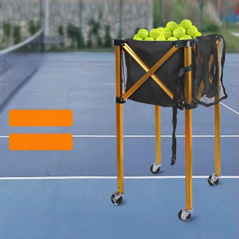 Sklopný tenisový vozík z hliníkovej zliatiny, košík na loptičky z Oxford textílie a zberač loptičiek