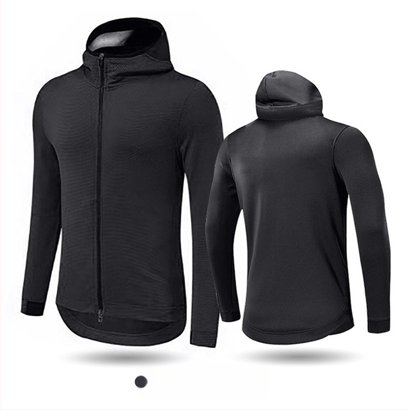 Unisex rudens megztinis su gobtuvu sportinei aprangai, ilgos rankovės, poliesterio mišinys