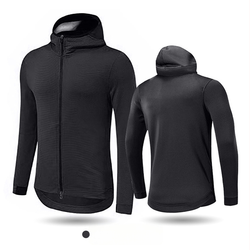 Unisex rudens megztinis su gobtuvu sportinei aprangai, ilgos rankovės, poliesterio mišinys