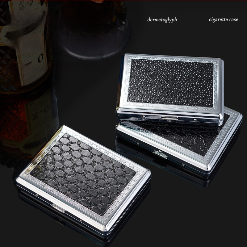 Metāla cigarešu kārba, moderns vienkāršs stils; pielāgošana pieejama; logotipa drukāšana iespējama; izcelsme Zhejiang.