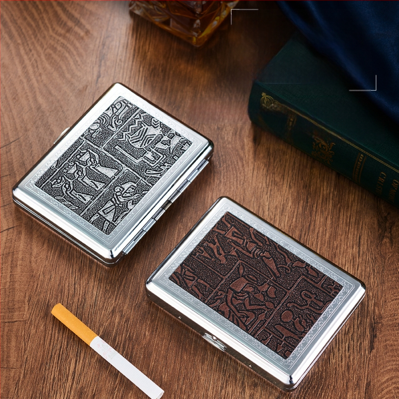 Metāla cigarešu kārba, moderns vienkāršs stils; pielāgošana pieejama; logotipa drukāšana iespējama; izcelsme Zhejiang.