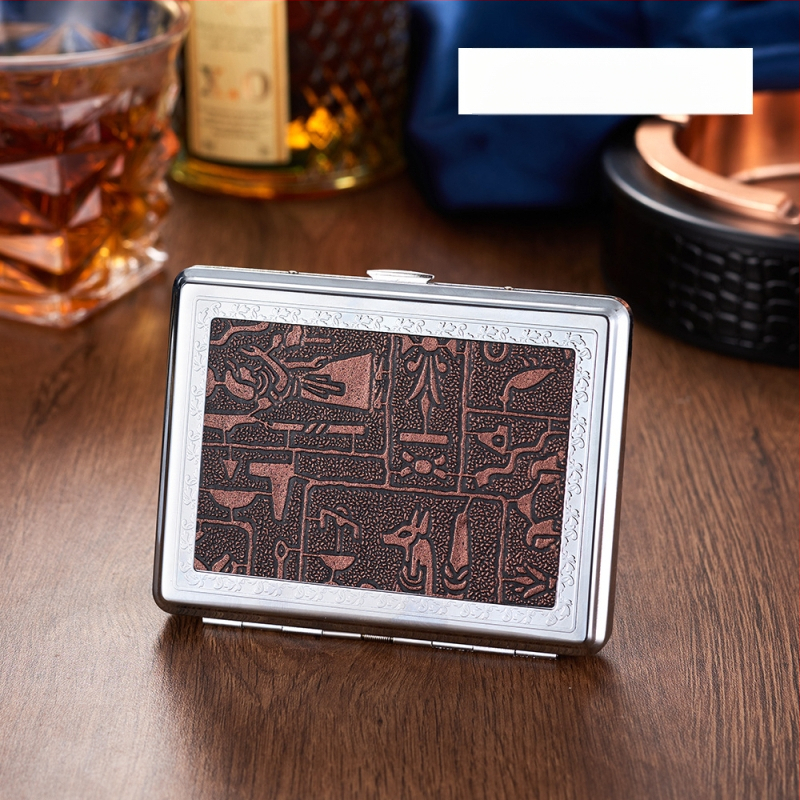 Metāla cigarešu kārba, moderns vienkāršs stils; pielāgošana pieejama; logotipa drukāšana iespējama; izcelsme Zhejiang.