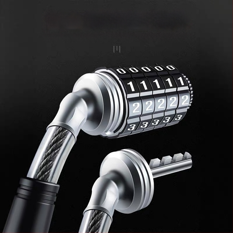 Dviračių užraktas su slaptažodžio apsauga ir plieno kabeliu, nešiojamas, specializuotas (Modelis: 1; Prekės kodas: wjbRnrzX; Medžiaga: PP)