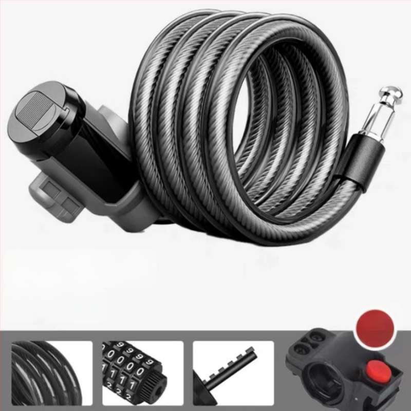 Dviračių užraktas su slaptažodžio apsauga ir plieno kabeliu, nešiojamas, specializuotas (Modelis: 1; Prekės kodas: wjbRnrzX; Medžiaga: PP)