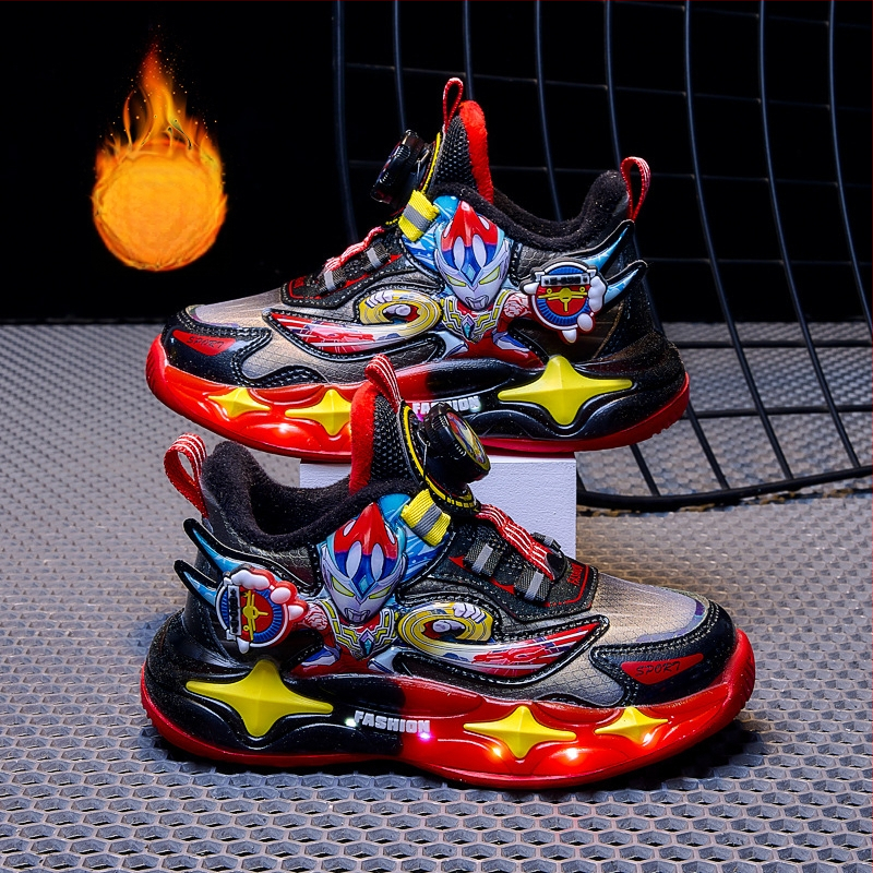 Bērnu ziemas apavi ar karikatūru rakstu, augšdaļa no mikrošķiedras, EVA zole, pogu aizdare, universāls, vecums 7–16 gadi