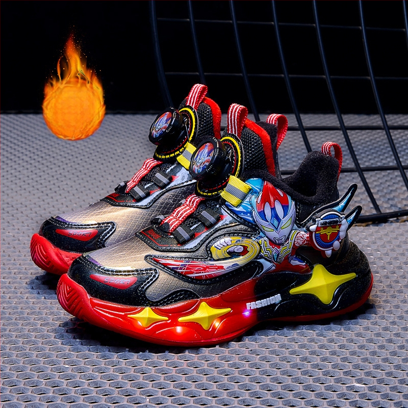 Bērnu ziemas apavi ar karikatūru rakstu, augšdaļa no mikrošķiedras, EVA zole, pogu aizdare, universāls, vecums 7–16 gadi