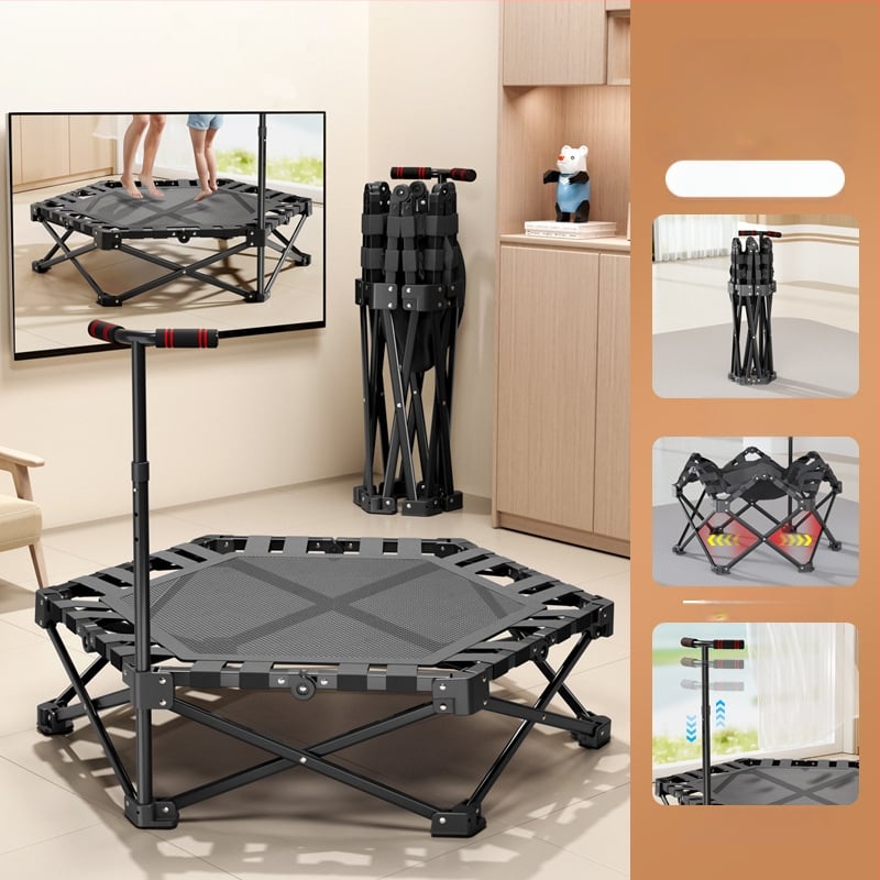 JOY JUMP Huaye-BC01 Saliekams sešstūrains iekšējais batuts bērniem ar regulējamu virsmu; materiāli: dzelzs, PP, neilons, ABS, PVC