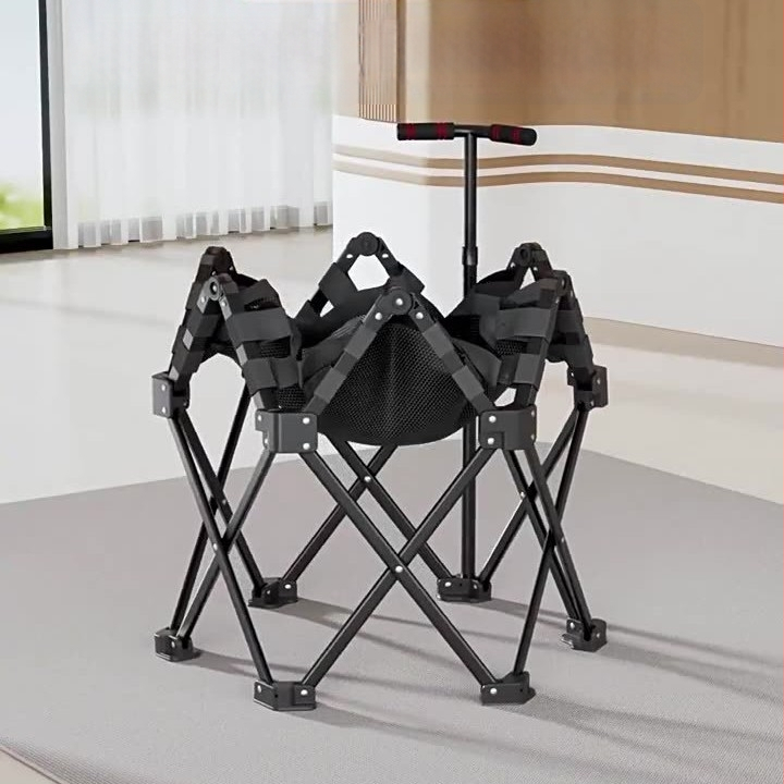 Saliekams sešstūrainas iekšējais trambolīns ar rokturiem, regulējams pieaugušajiem un bērniem