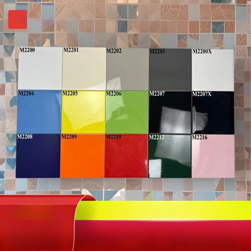 Nordic stílusú kerámia belső falcsempe, négyzetes, pásztorális kockás mintázat, matt felület, nedvességálló