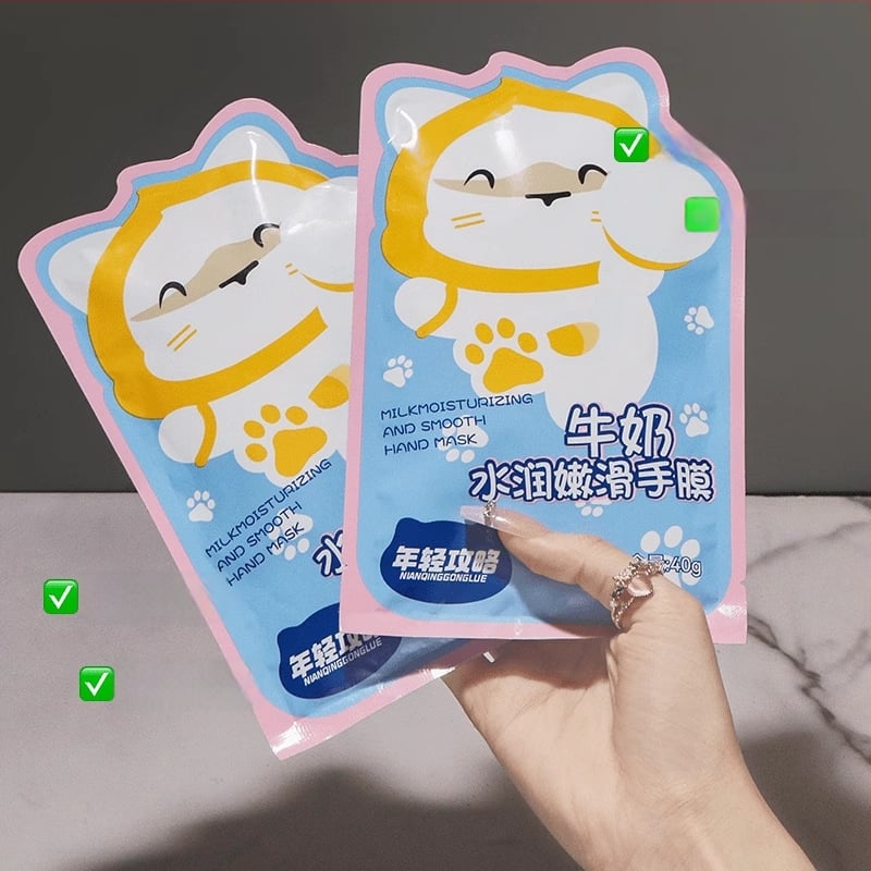 Piens bāzes rokas maska mitrināšanai un gludumam ar hialuronskābi un niacinamīdu • tīrais saturs 0.050 g