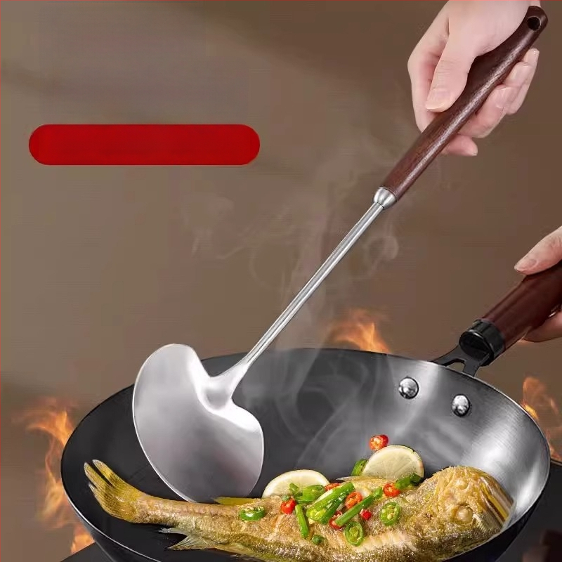 Grybo formos nerūdijančio plieno kepimo mentele; neprilipuojanti, neslydinti, atspari aukštoms temperatūroms, apsauganti nuo nudegimų; rankena iš nerūdijančio plieno