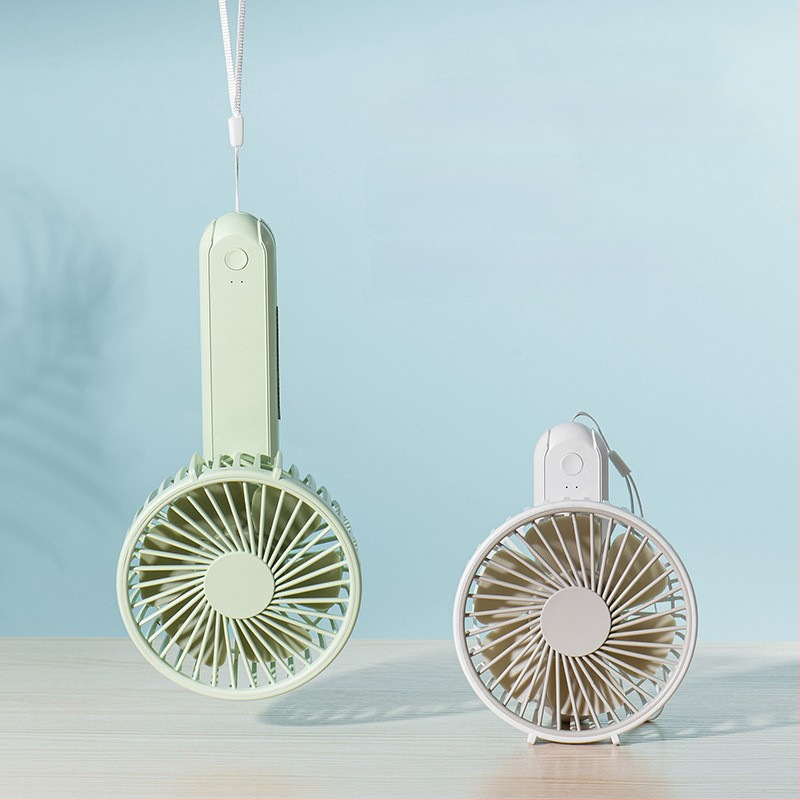 Rankinis USB ventiliatorius, sulankstomas nešiojamas mini stalinis ventiliatorius, bešepakaitos variklis, 5V/2W, įmontuota 1200mAh baterija, 3 greičiai, veikimo laikas 3–6 val