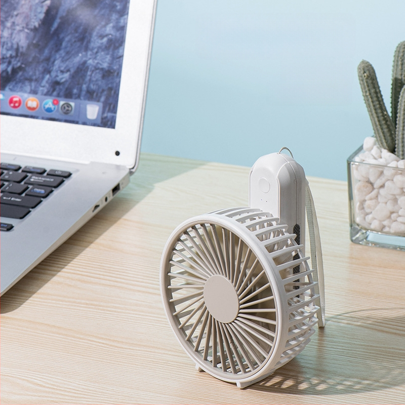 Rankinis USB ventiliatorius, sulankstomas nešiojamas mini stalinis ventiliatorius, bešepakaitos variklis, 5V/2W, įmontuota 1200mAh baterija, 3 greičiai, veikimo laikas 3–6 val