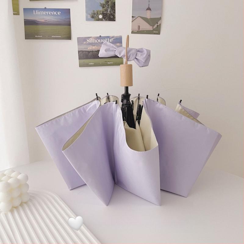 Automatinis sulankstomas moterų saulės skėtis su 8 šereliais, 190T audinys, plieninis kotas, guminė rankena, UPF50+ UV apsauga, vėjo ir lietaus atsparus