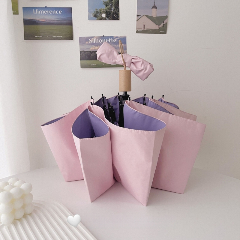 Automatinis sulankstomas moterų saulės skėtis su 8 šereliais, 190T audinys, plieninis kotas, guminė rankena, UPF50+ UV apsauga, vėjo ir lietaus atsparus