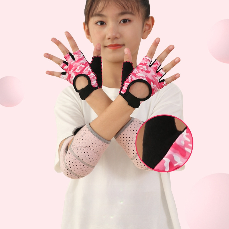 Vaikų delno apsauginės pirštinės dviračių sportui ir tinkliniam volejbolui – poliesterio pluoštas, delno apsauga