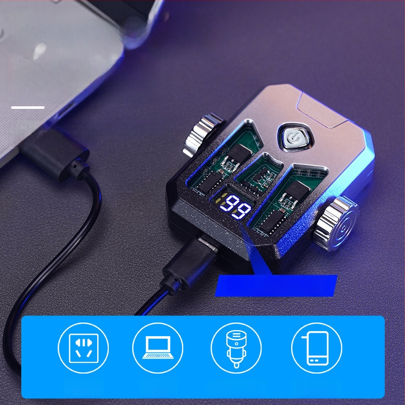 Honglin Mecha stila divloka uzlādes aizdedzinātājs ar LED lampu - metāls, butāns - dāvana draugam