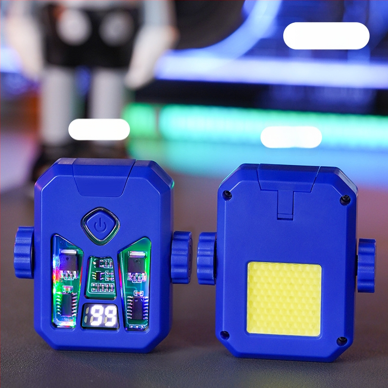 Honglin Mecha stila divloka uzlādes aizdedzinātājs ar LED lampu - metāls, butāns - dāvana draugam