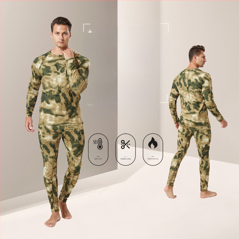 Taktiškas fliso termo apatinių komplektas – cheminiai pluoštai, Rusijos kamufliažo raštas, kvėpuojantis, šiltas, drėgmės šalinimas