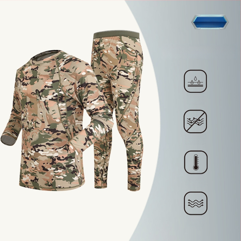 Taktiškas fliso termo apatinių komplektas – cheminiai pluoštai, Rusijos kamufliažo raštas, kvėpuojantis, šiltas, drėgmės šalinimas