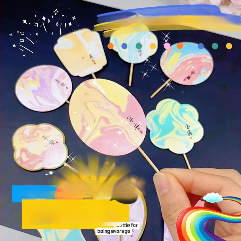 Apvalus lakavotas ventiliatorius - rankų darbo, DIY marmorinė, Baize, kartonas, modelis SZ00124, paprastas modernus stilius, nešiojamas, studentams