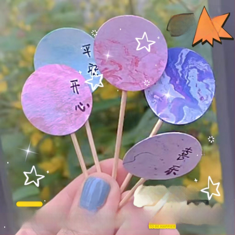 Apvalus lakavotas ventiliatorius - rankų darbo, DIY marmorinė, Baize, kartonas, modelis SZ00124, paprastas modernus stilius, nešiojamas, studentams