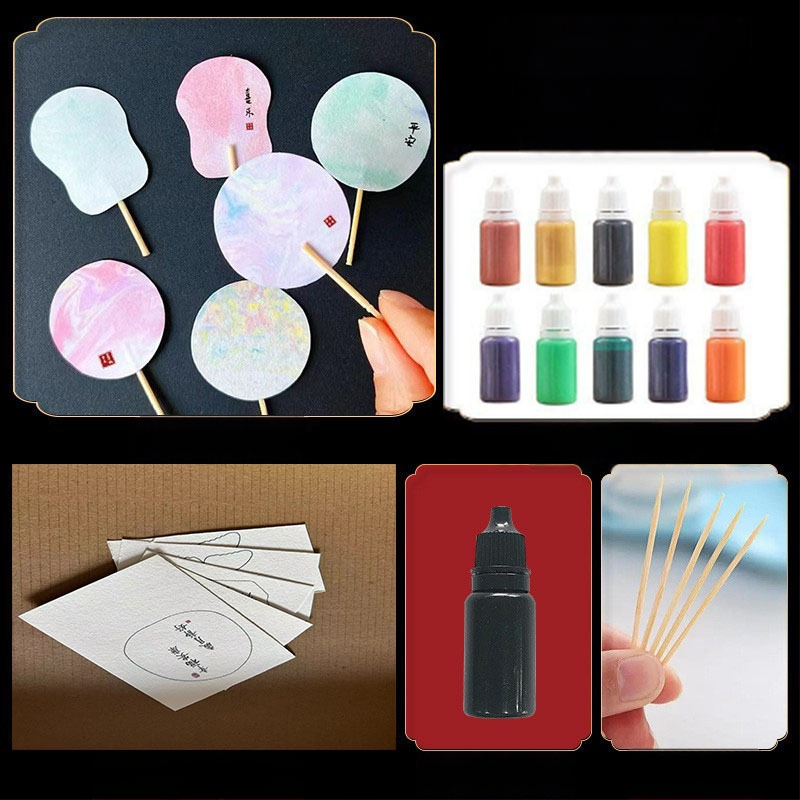 Apvalus lakavotas ventiliatorius - rankų darbo, DIY marmorinė, Baize, kartonas, modelis SZ00124, paprastas modernus stilius, nešiojamas, studentams