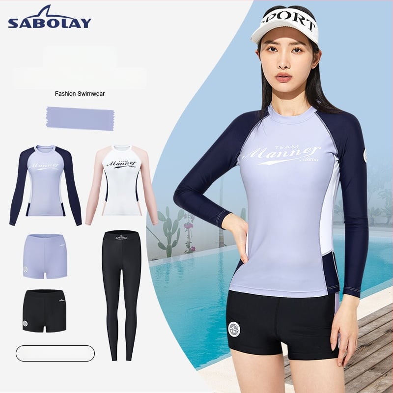 Ženské plavky s dlhým rukávom, rýchlo schnúce, konzervatívny strih, priliehavé, UV ochrana, podšívka 20% Spandex, 80% Nylon, 210 g/m2, s vankúšikom na prsia