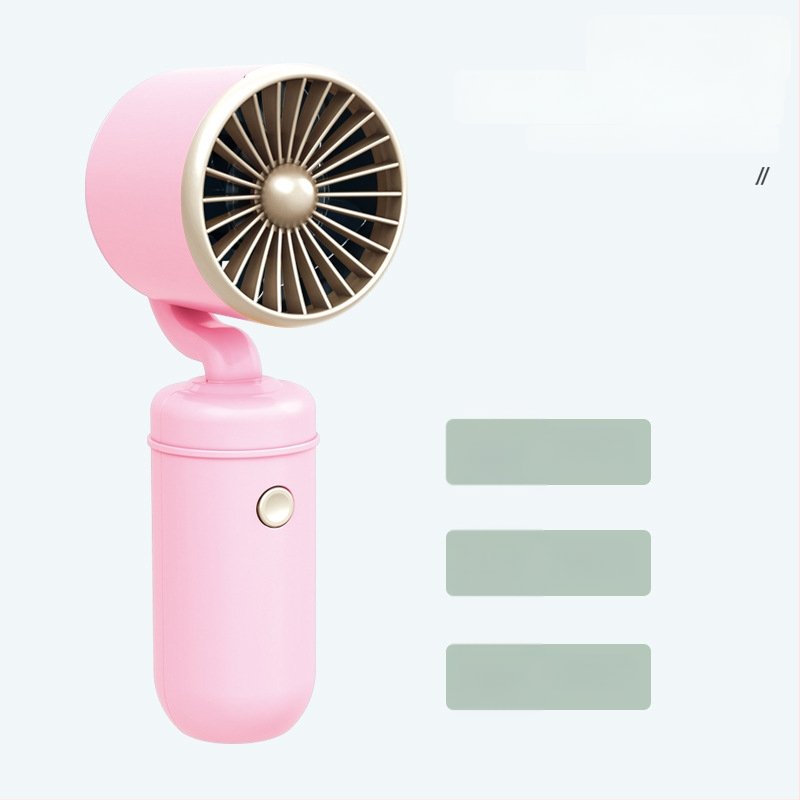 USB įkrovamas rankinis mini ventiliatorius, 5 mentės, 3 greičiai, 5V, 300–500 mAh, veikimo laikas 1–3 valandos