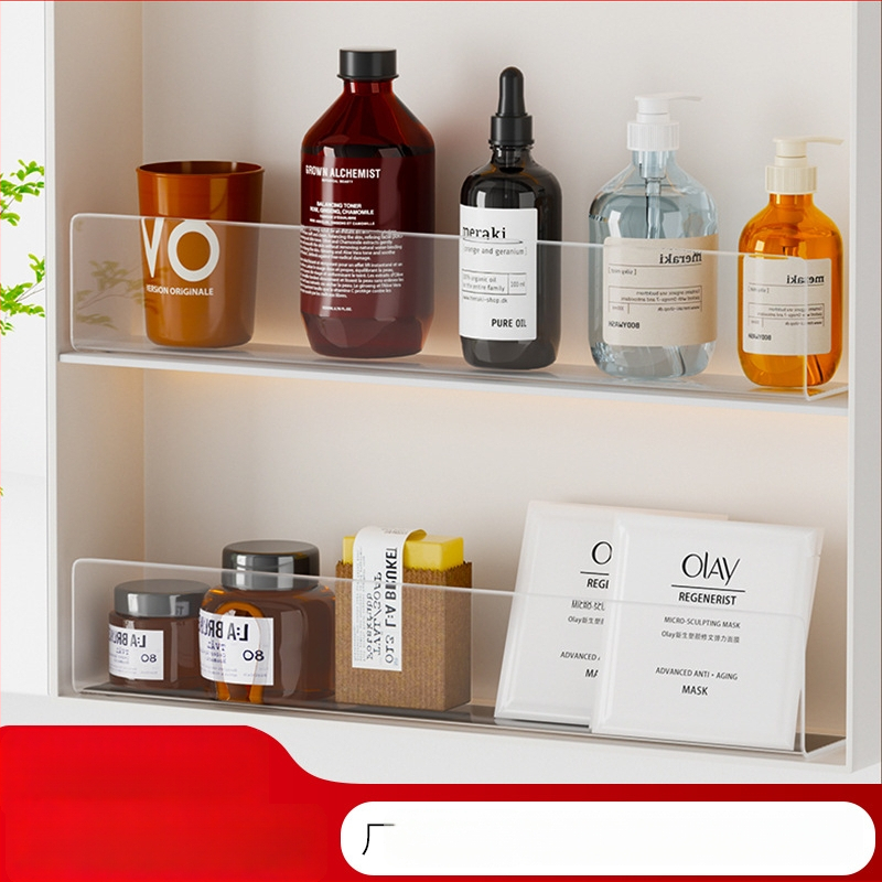 Läbipaistev akrüülpaneel peeglikapi jaoks vannitoas, kukkumist tõkebarjäär, paigaldus ilma puurimiseta, ühe sektsioon jagaja