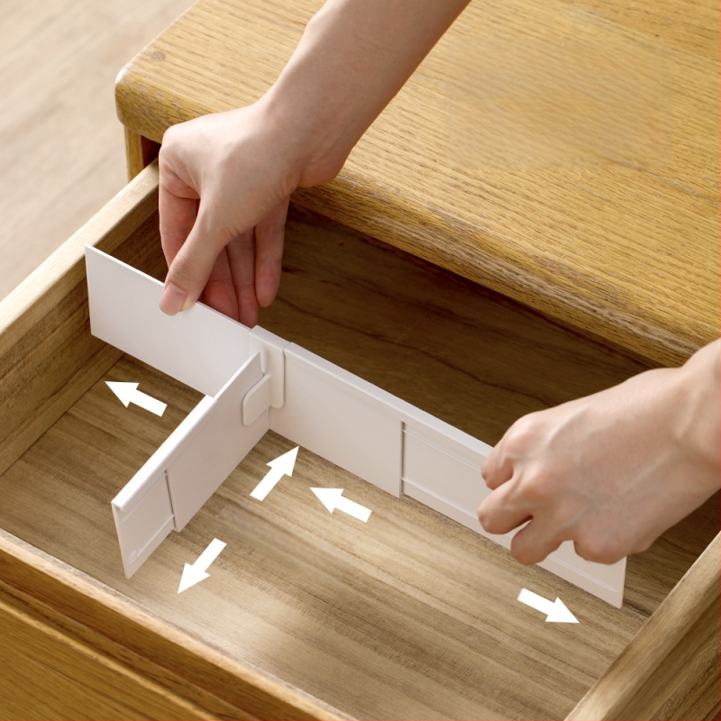 FaSoLa Köögikasti Sahtli Eraldaja – PP materjal, Loominguline stiil, Põrandale paigaldus, Teleskoopiline sahtli eraldaja, Üks kiht