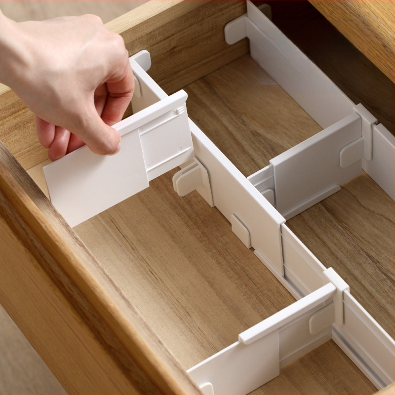 FaSoLa Köögikasti Sahtli Eraldaja – PP materjal, Loominguline stiil, Põrandale paigaldus, Teleskoopiline sahtli eraldaja, Üks kiht