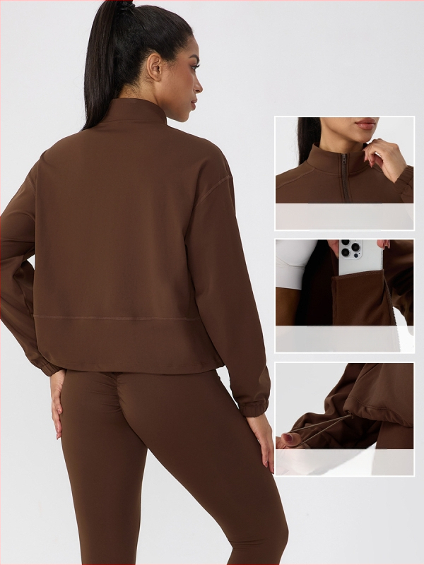 Moteriška fliso jogos išorinis švarkas, laisvas kirpimas, ilgomis rankovėmis, liemens ilgio, šilta fliso vidinis sluoksnis, medžiaga 80% poliesteris + 20% elastanas