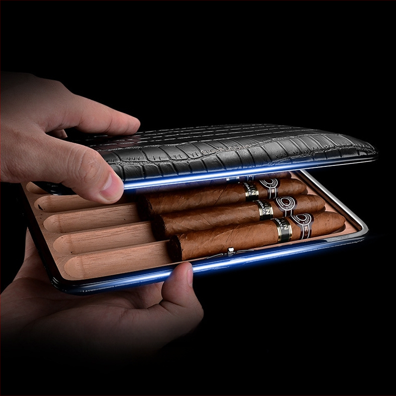 Ādas cigāru ceļojumu kārba ar atslēgu piekariņu, zīmols CIGARLOONG/Cigar Dragon, kāzu dāvana