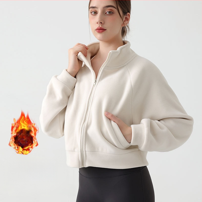 Moteriškas žiemos paltas su stovinčia kaklu, kišenėmis, Ori Velvet audinys