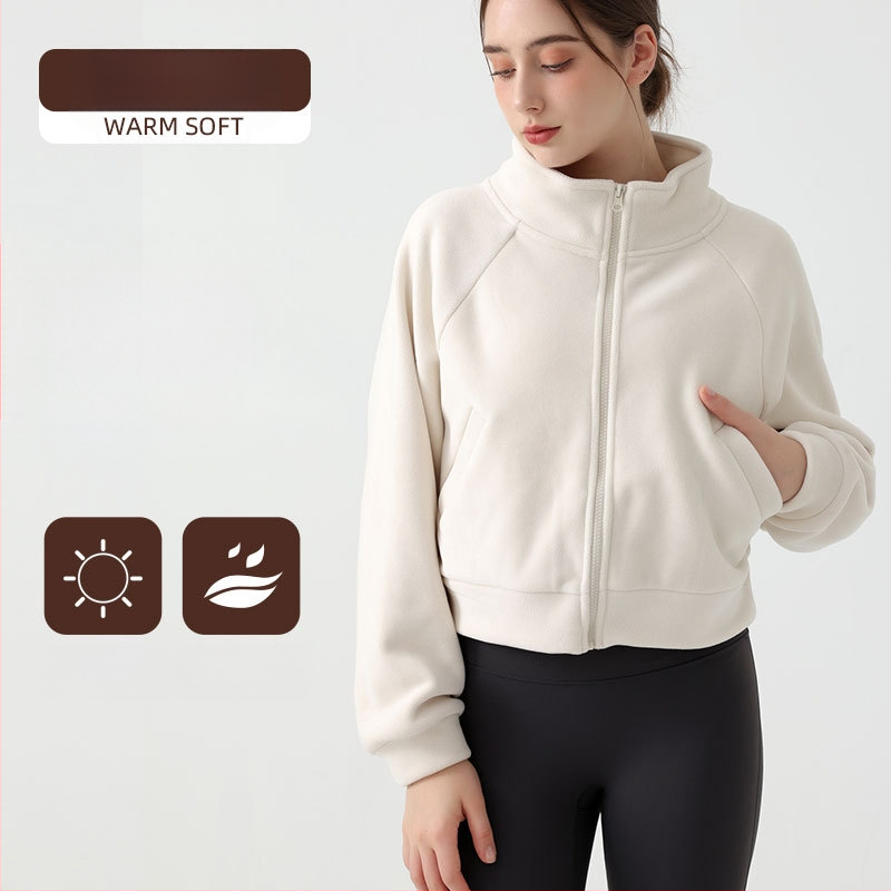 Moteriškas žiemos paltas su stovinčia kaklu, kišenėmis, Ori Velvet audinys