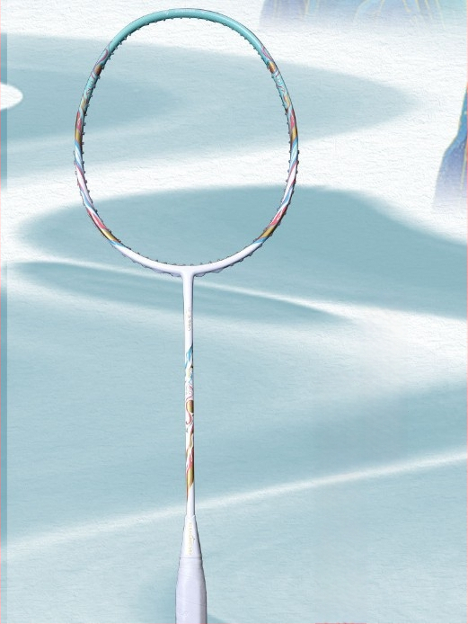 Badmintono raketė, anglies pluošto korpusas, universalus pradedantiesiems, tiesus kotas, svoris 75–79 g