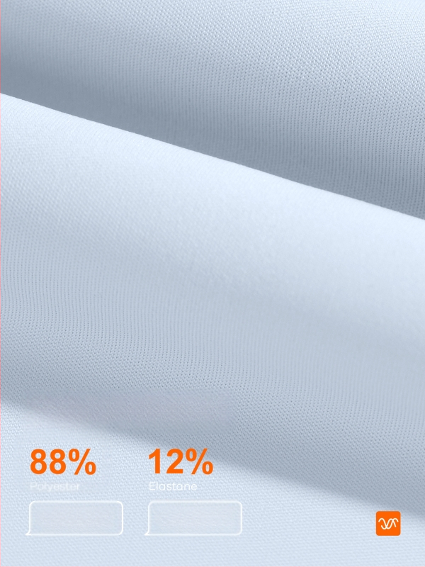 Kvėpuojantis atgalinės tinklinės konstrukcijos sportinis marškinėliai bėgimui ir jogai; laisvas kirpimas; audinys: poliesteris + spandeksas; sudėtis 88% poliesteris, 12% spandeksas; rankovės ilgis 25–29 cm; ilgis 55–65 cm