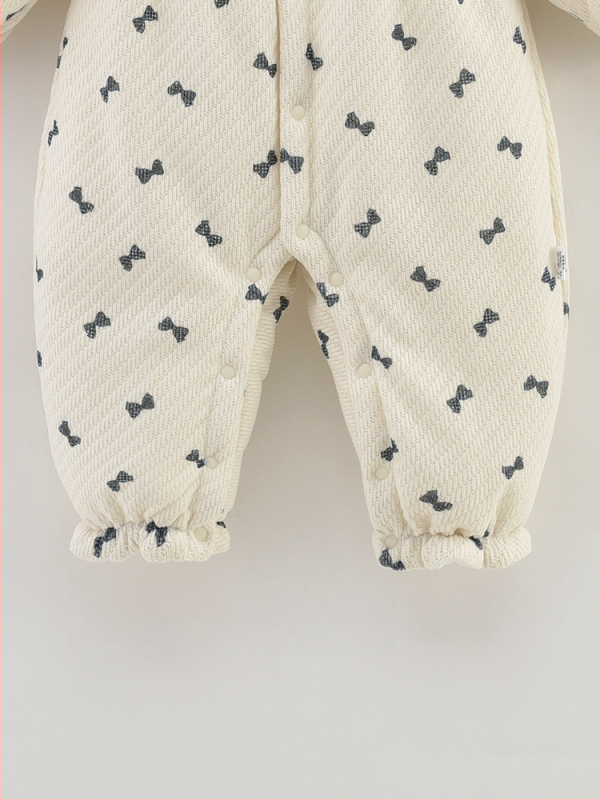 Kūdikų bodis/šliaužiamas kombinezonas iš medvilnės, stora, ilgos rankovės, užsegimas vienos eilės sagomis