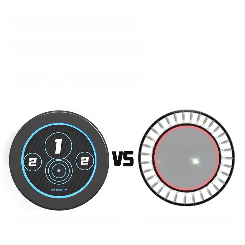 Mājas lietošanai paredzēts trampolīns, iekštelpu kompaktais modelis pieaugušajiem; tērauda rāmis un lentes virsma; universāla lietošana